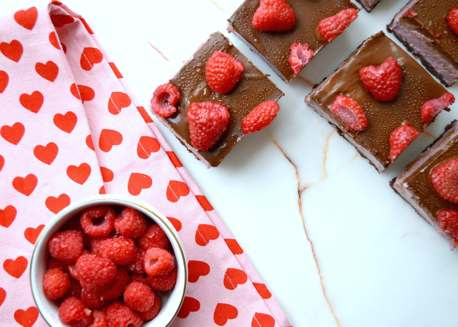 Raspberry Chocolate Squares (Raw, Vegan) by Plantbased Baker