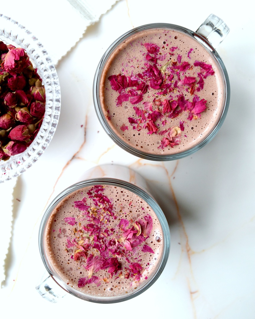 Beetroot Rose Latte by Plantbased Baker