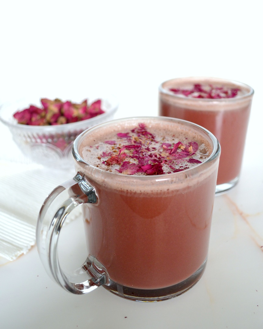 Beetroot Rose Latte by Plantbased Baker