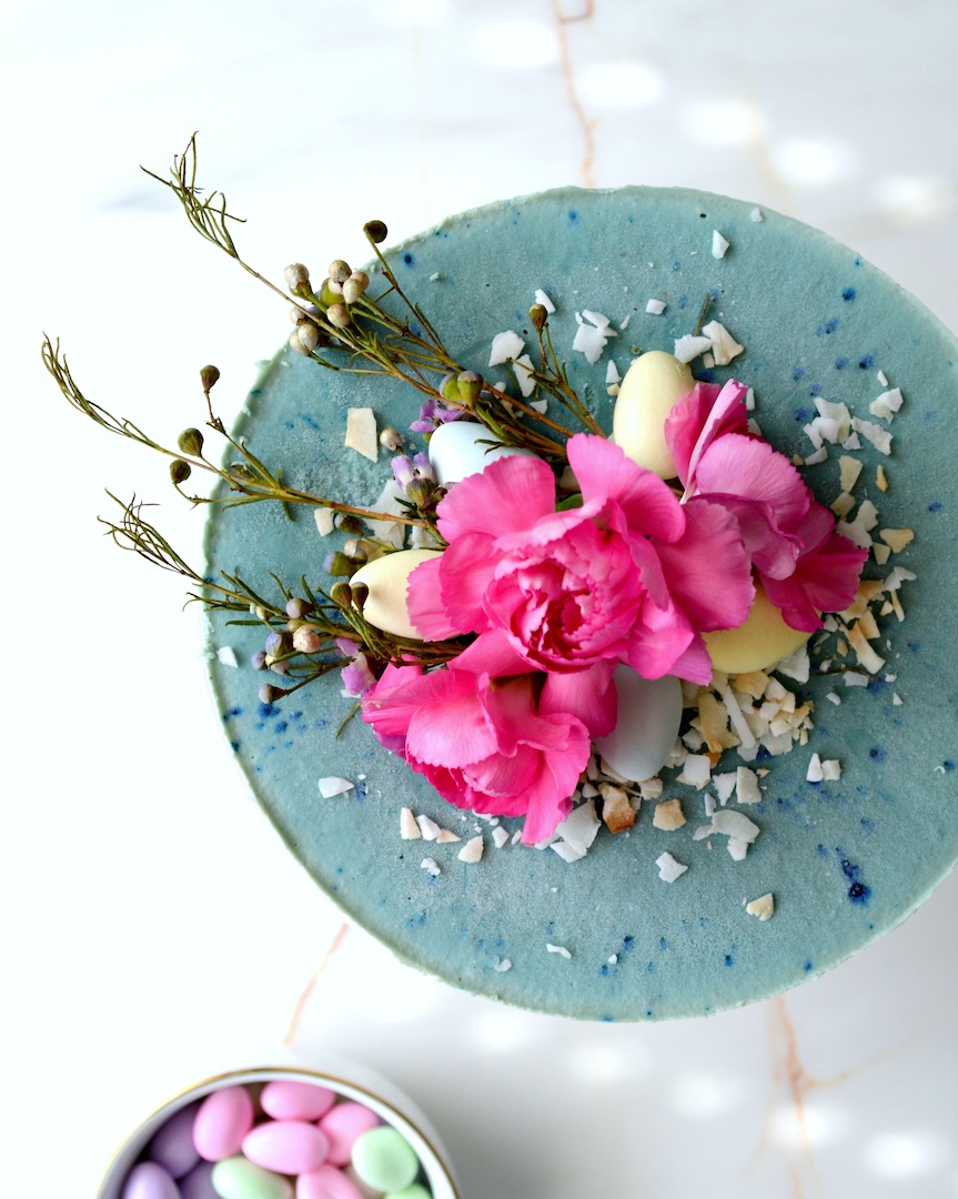 Blue Bird Cake - Hummingbird and Carrot Cake with Blue Majik 