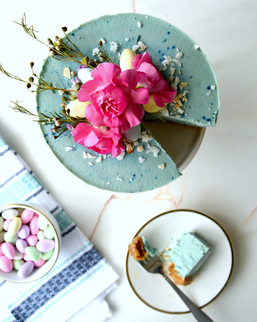 Blue Bird Cake - Hummingbird and Carrot Cake with Blue Majik (Raw, Vegan) by Plantbased Baker