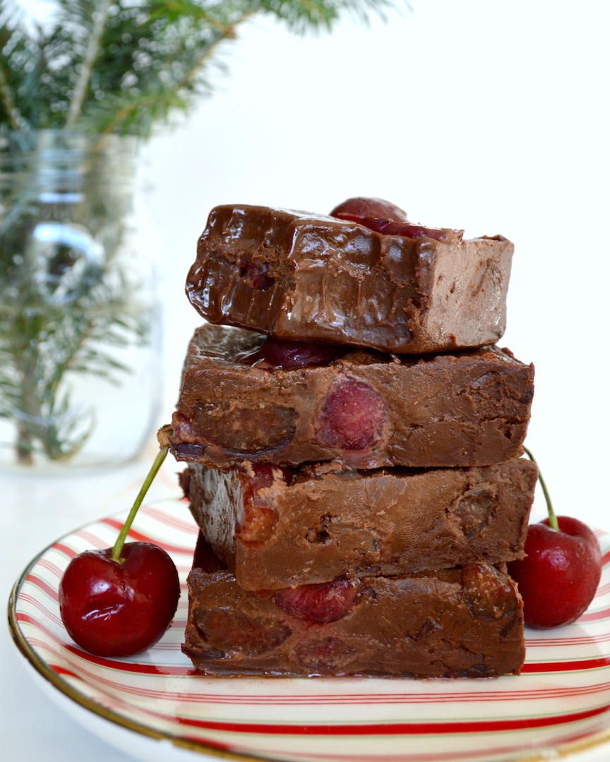Cherry Chocolate Fudge (Vegan) by Plantbased Baker