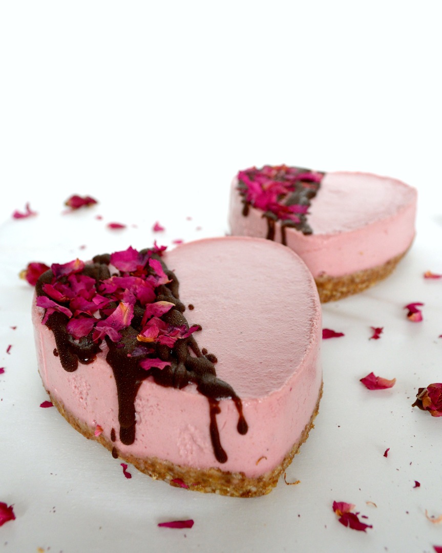 Chocolate Beetroot and Rosewater Cheesecakes (No-Bake, Vegan) by Plantbased Baker