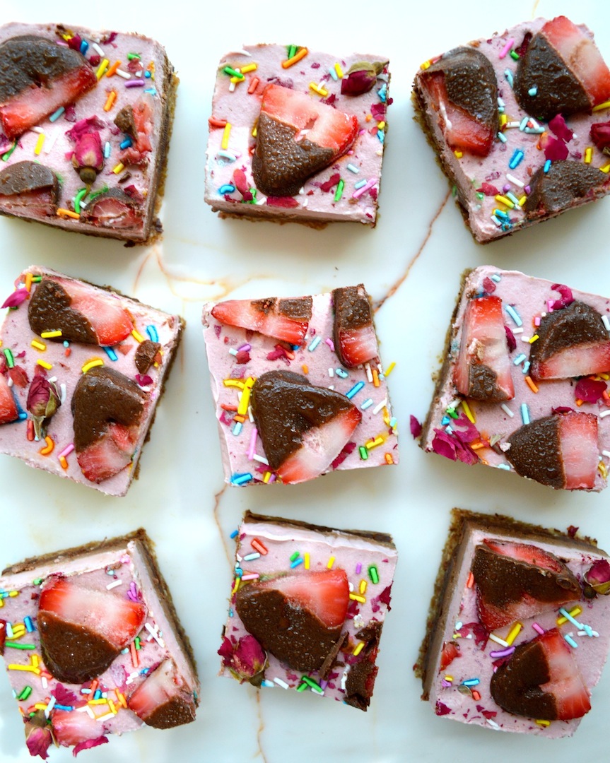 Chocolate Covered Strawberry Bars (Raw, Vegan) by Plantbased Baker