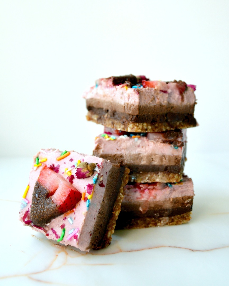 Chocolate Covered Strawberry Bars (Raw, Vegan) by Plantbased Baker