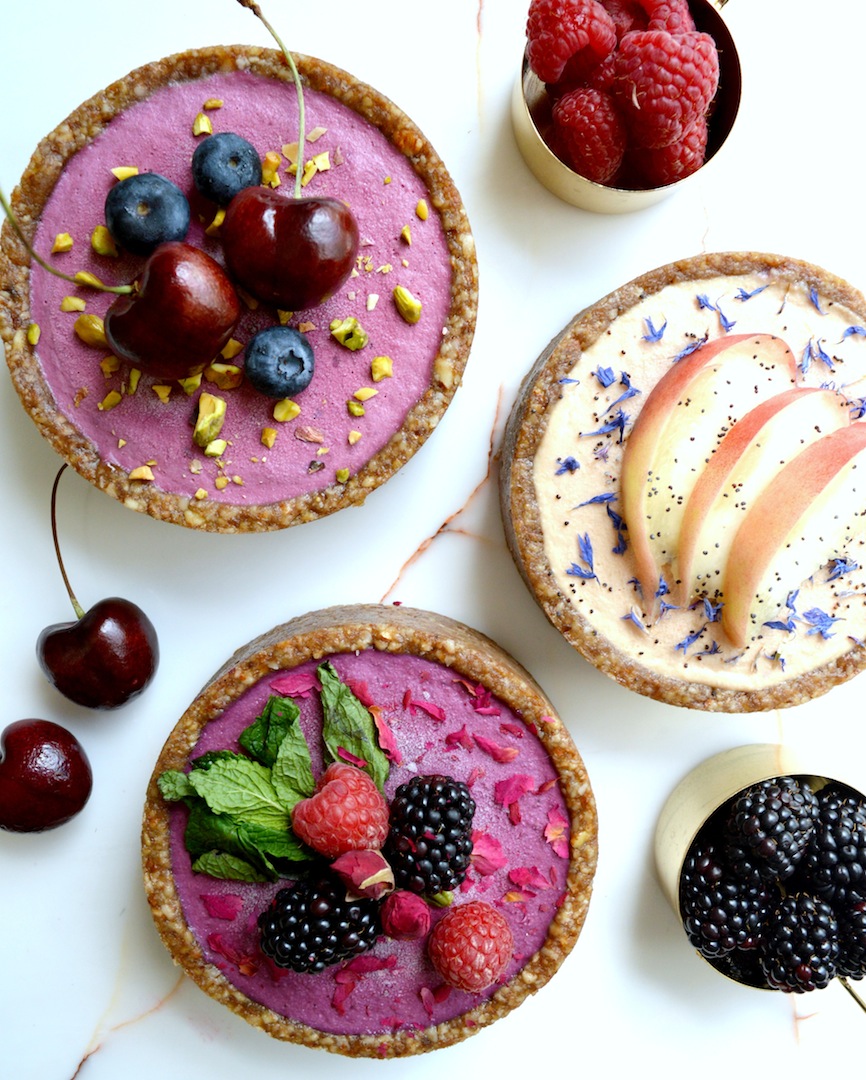 Blackberry,  Cherry,  and  Peach  Summer  Tarts  (Raw,  Vegan) by Plantbased Baker