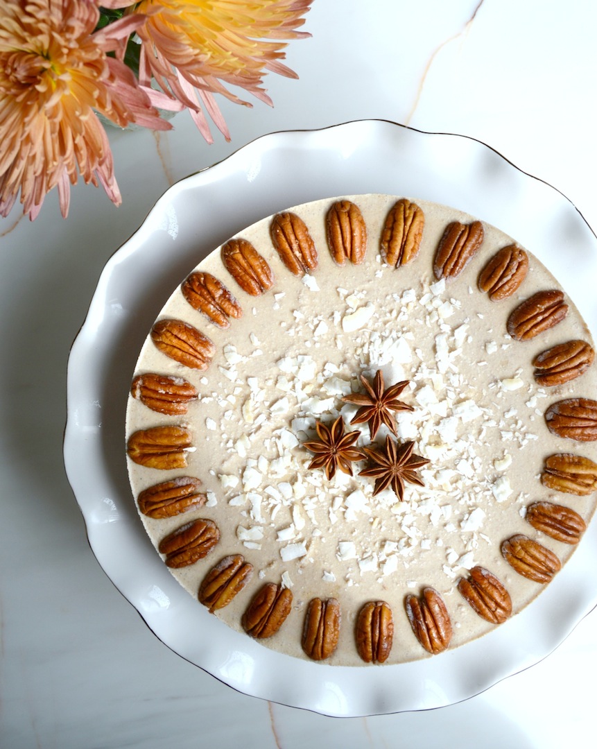 Vanilla Chai Pecan Pie (Raw, Vegan)  by Plantbased Baker