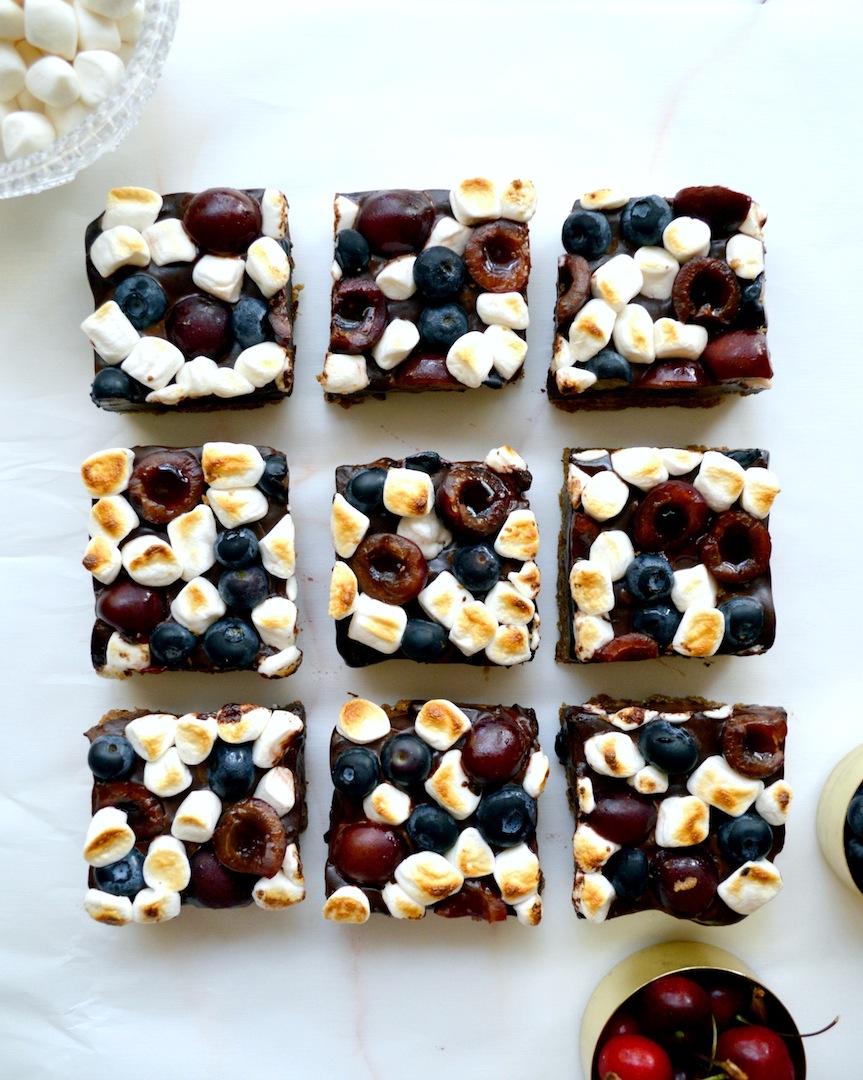 Berry Cherry S'mores Bars (Vegan, GF) by Plantbased Baker