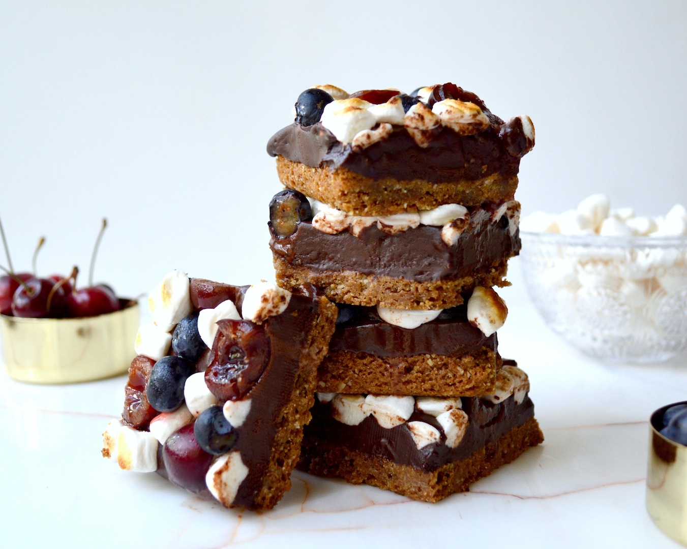 Berry Cherry S'mores Bars (Vegan, GF) by Plantbased Baker