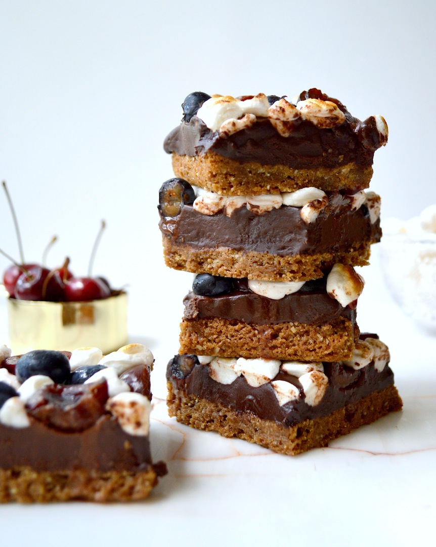 Berry Cherry S'mores Bars (Vegan, GF) by Plantbased Baker