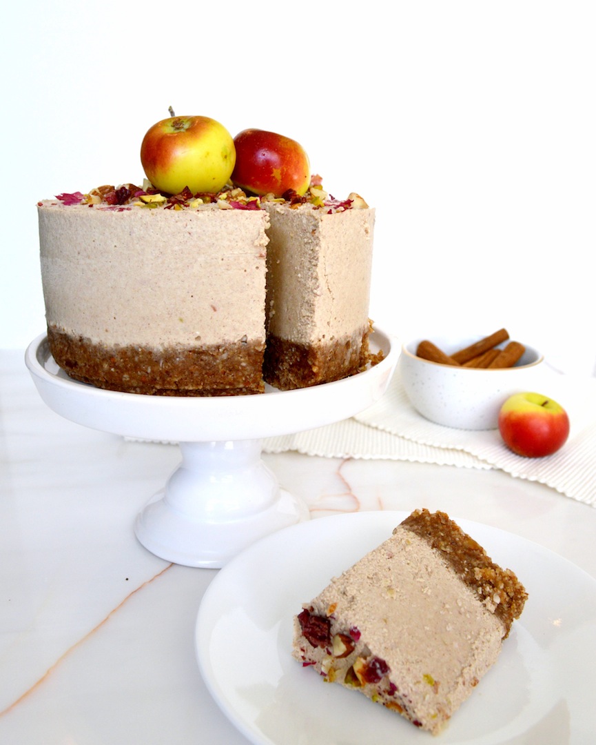 Cinnamon Apple Cheesecake (Raw, Vegan)  by Plantbased Baker