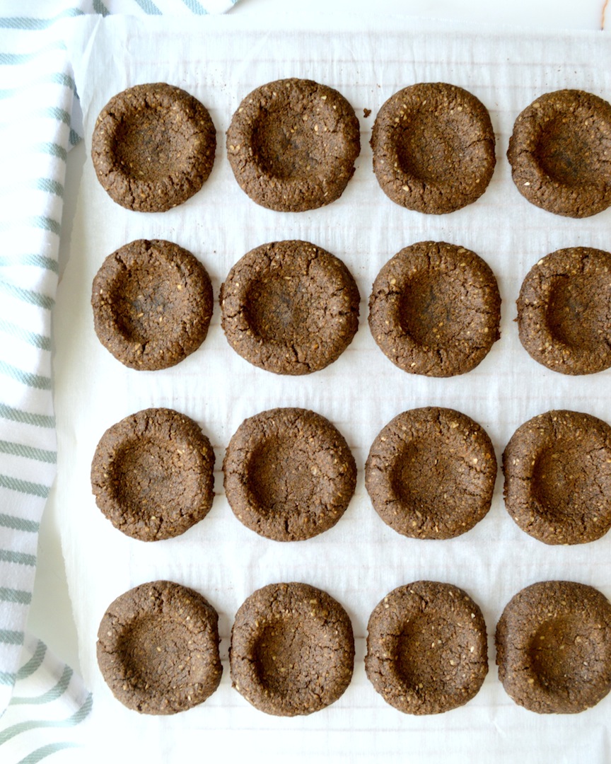 Gingerbread Thumbprint Cookies with Cashew Cream and Berry Jam (Gluten-free, Vegan) by Plantbased Baker