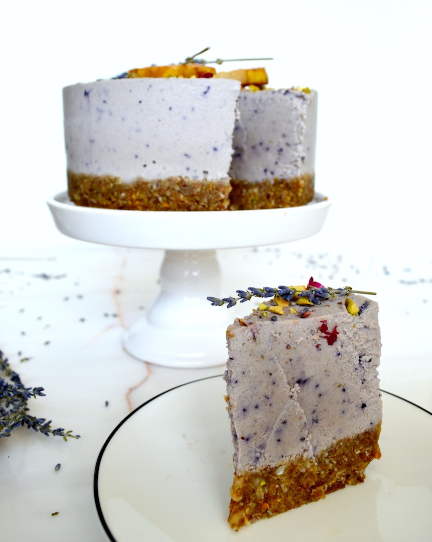 Lavender  Pear  Cheesecake  (Raw,  Vegan) by Plantbased Baker