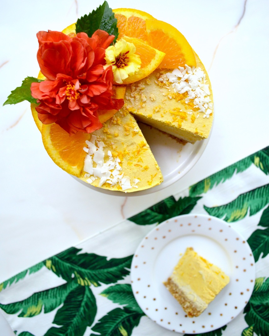 Orange Creamsicle Cake (Raw, Vegan) by Plantbased Baker