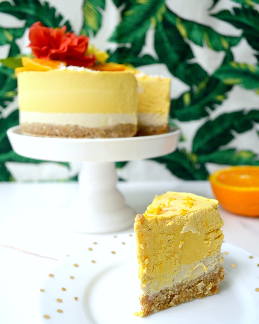 Orange Creamsicle Cake (Raw, Vegan) by Plantbased Baker